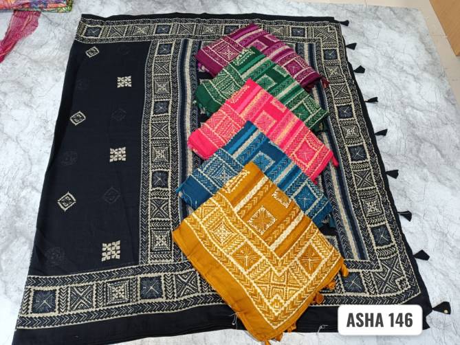 Asha 146 By Kalpatru Soft Muslin Printed Designer Sarees Wholesale Online